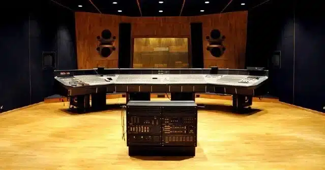 Professional recording studio with soundboard and more