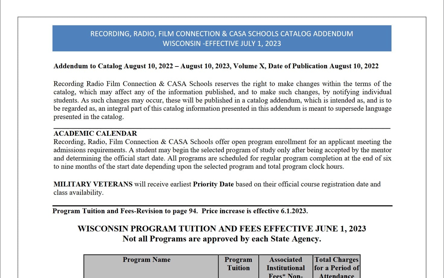 Catalog Wisconsin Addendum 7.1.2023