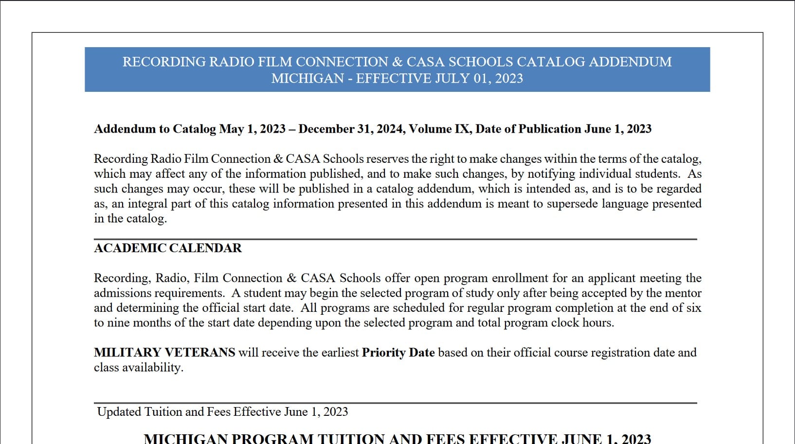 Michigan Addendum 07.01.2023R