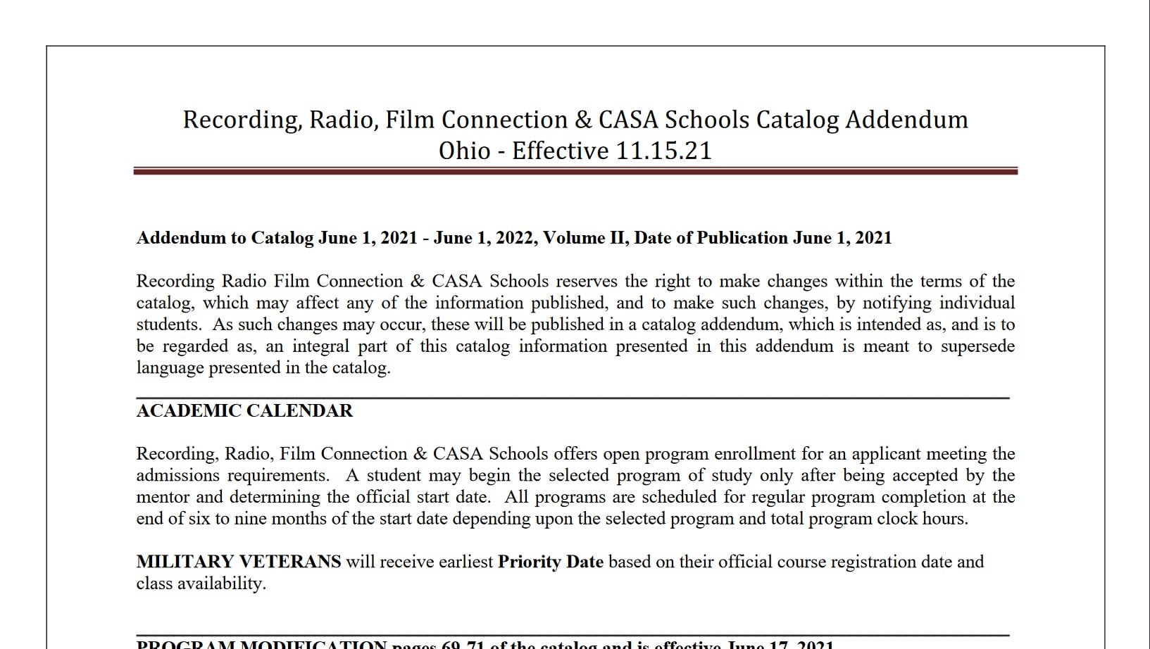 RRFC OH 2021 11 15 Catalog Addendum