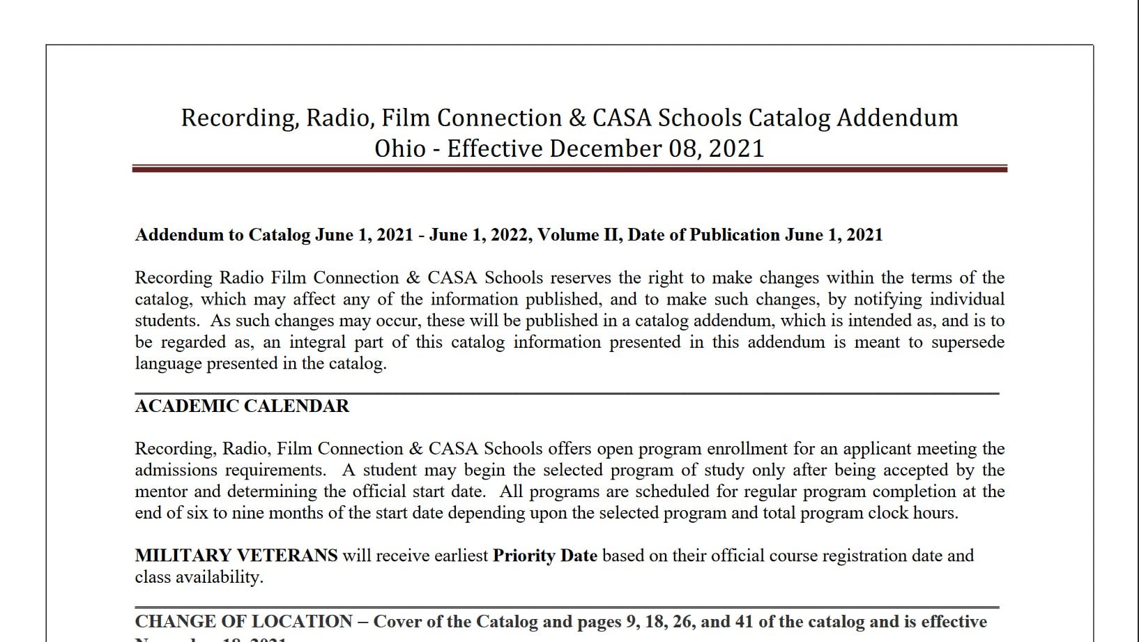 RRFC OH 2021 12 08 Catalog Addendum