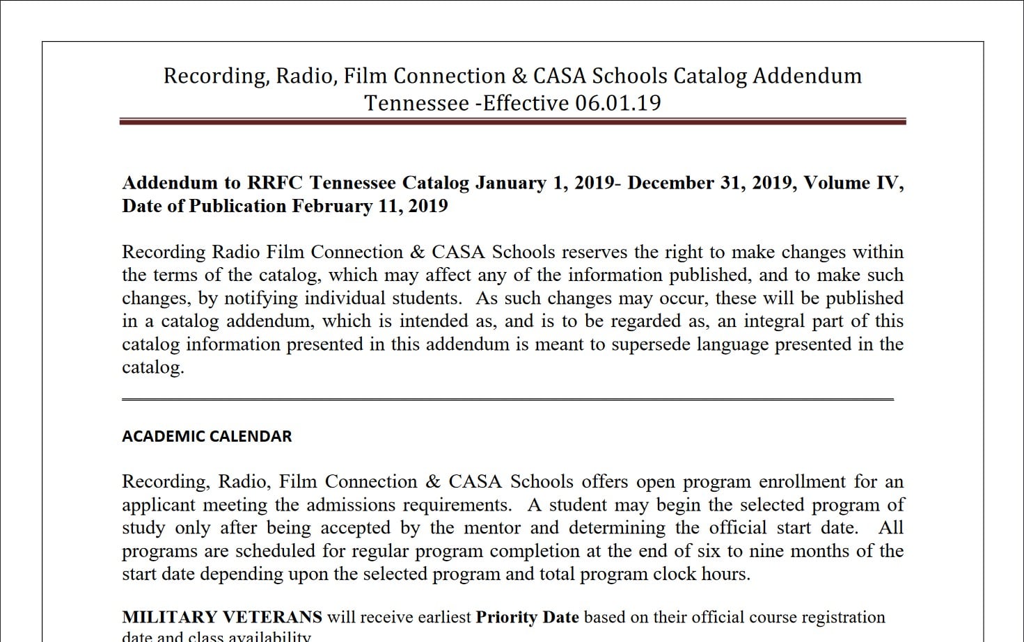 RRFC TN 2019 06 01 Catalog Addendum