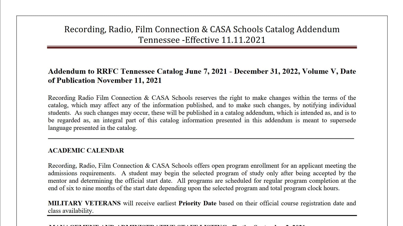 RRFC TN 2021 11 11 Catalog Addendum