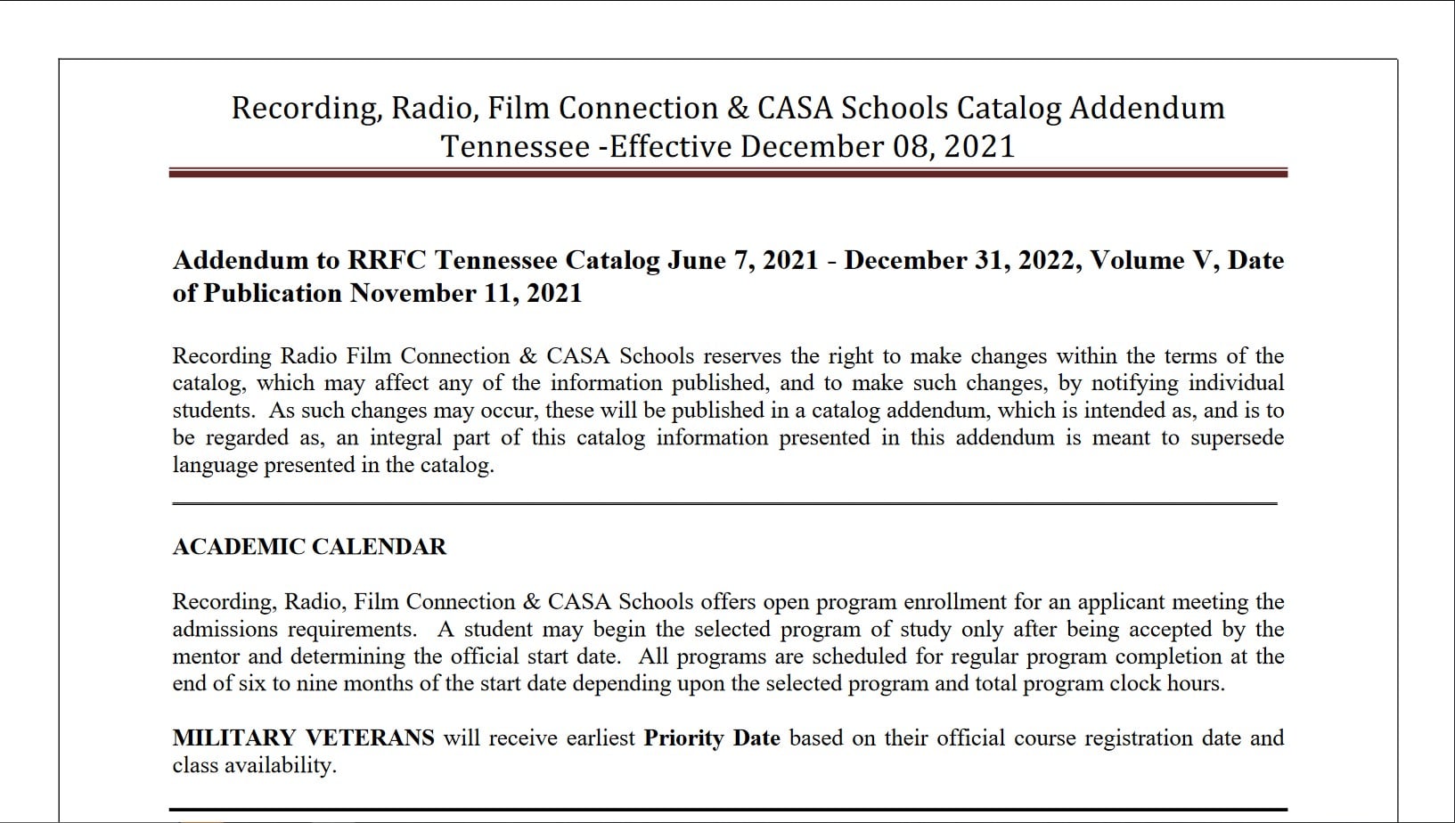 RRFC TN 2021 12 08 Catalog Addendum