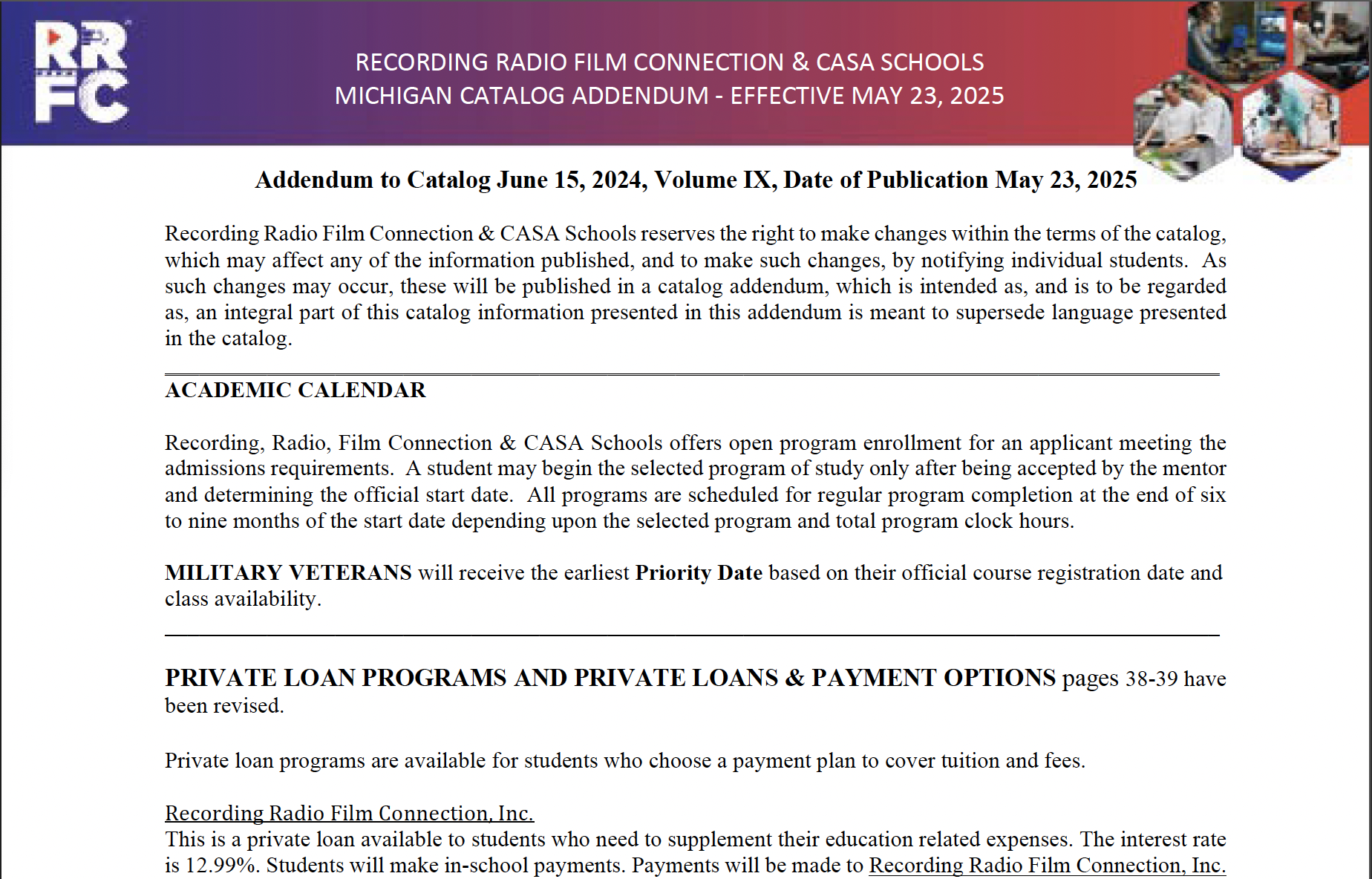 Screenshot Recording Radio Film Connection CASA Schools Michigan Addendum 5.23.2025
