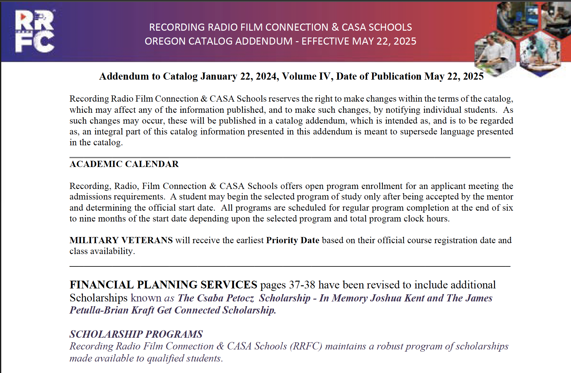 Screenshot Recording Radio Film Connection CASA Schools Oregon Addendum 5.22.2025