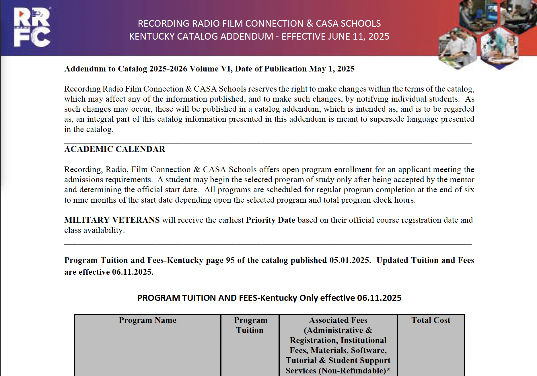 Screenshot Recording Radio Film Connection CASA Schools Kentucky Addendum 6.11.2025
