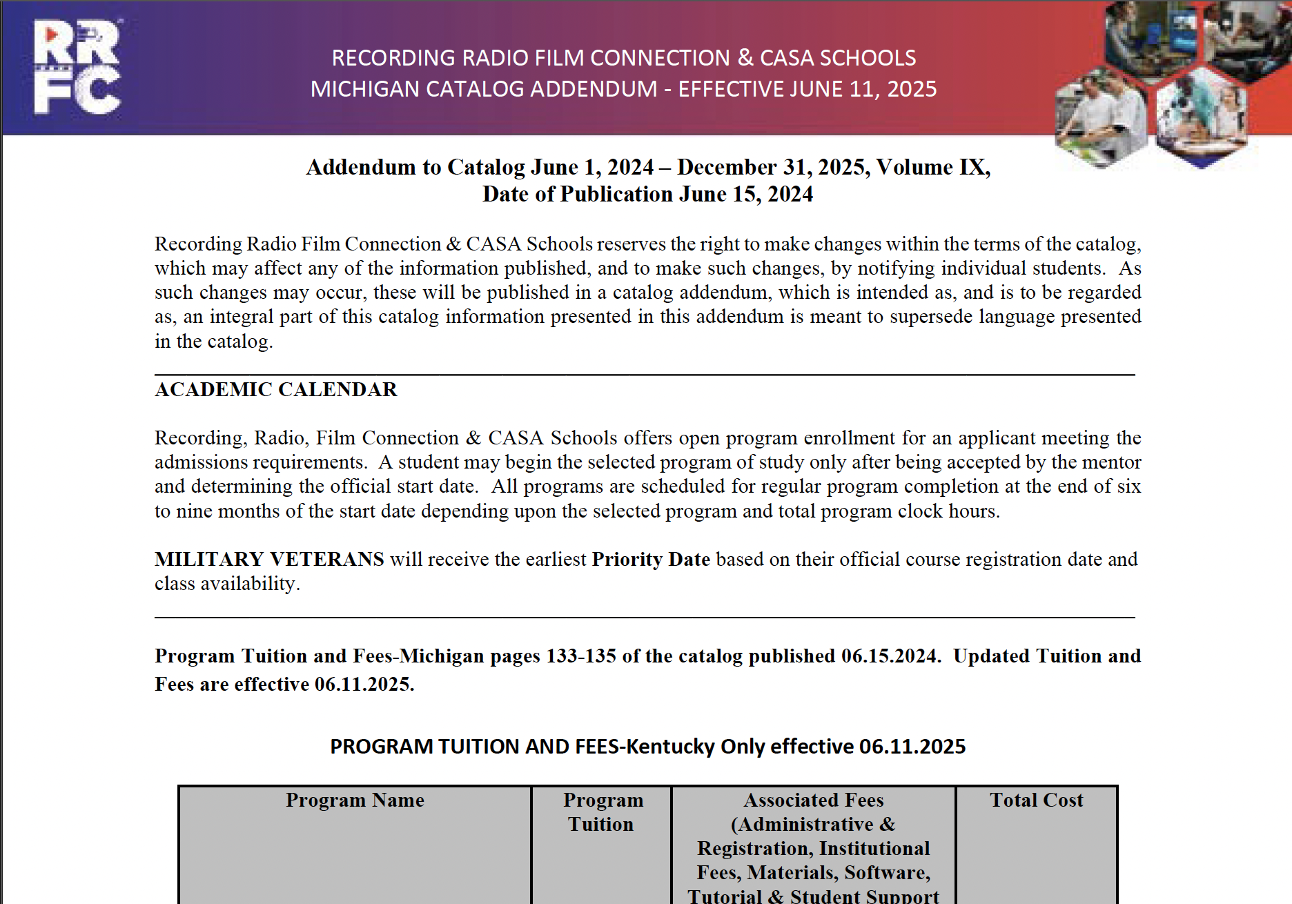 ScreenshotRecording Radio Film Connection CASA Schools Michigan Addendum 6.11.2025