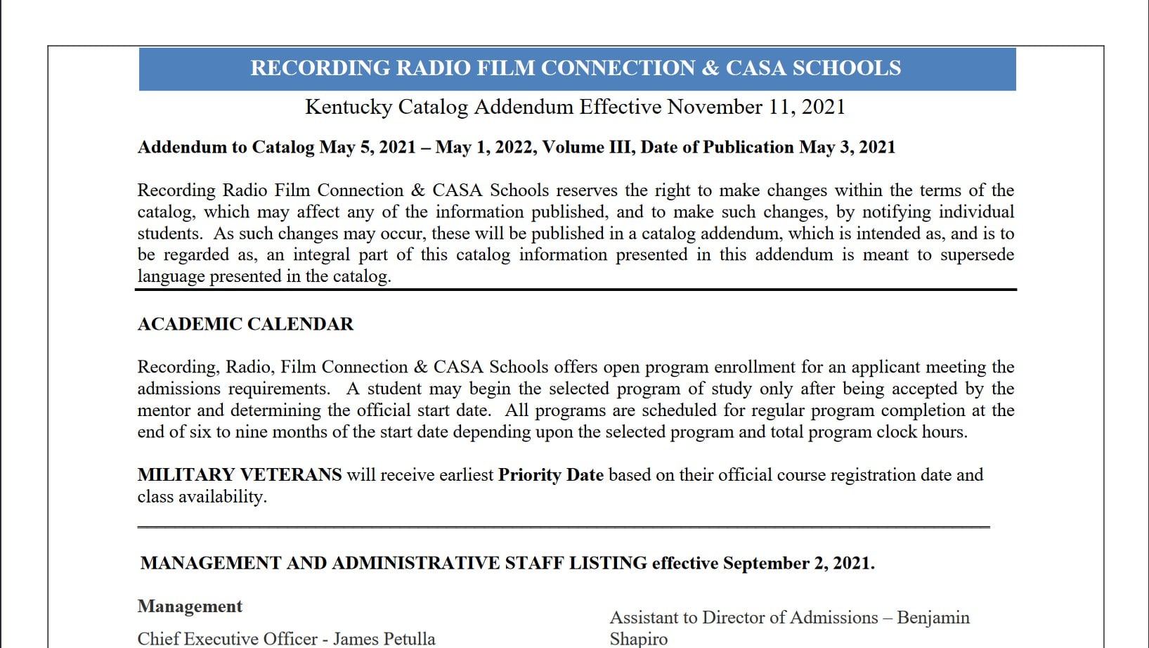 Student Consumer Information